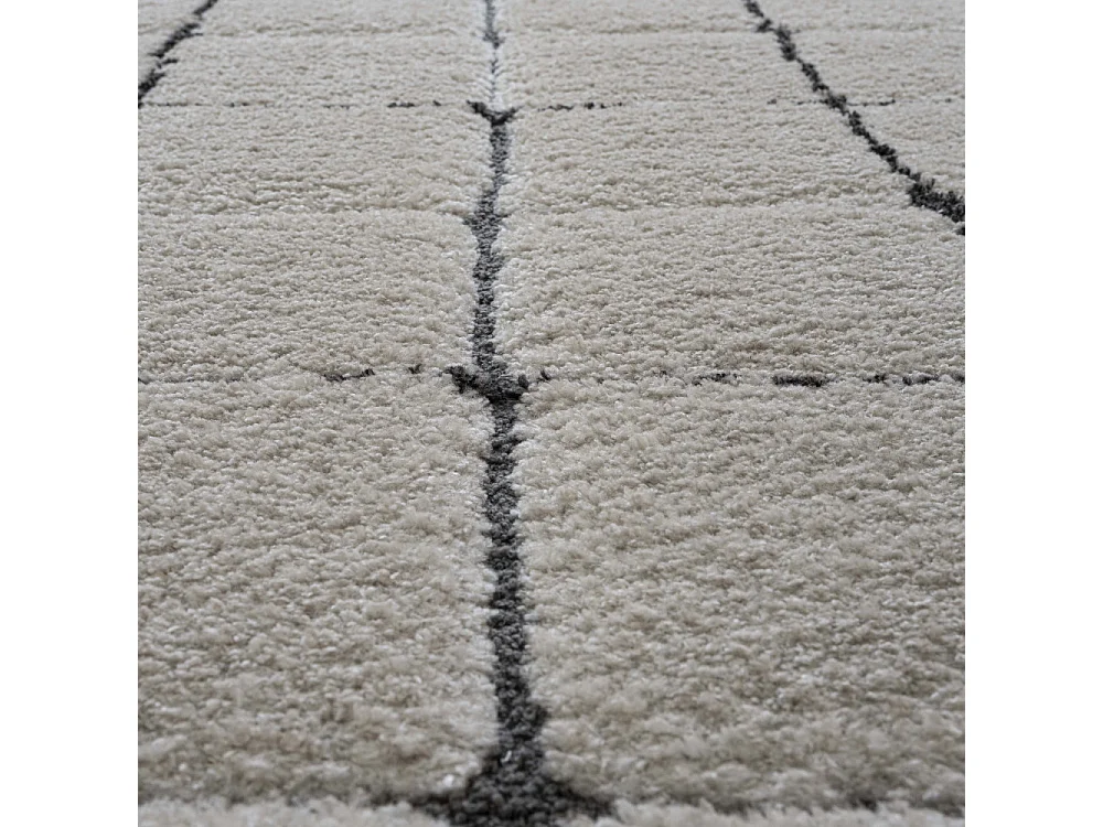 Byron VI - Tapis contemporain ovale -  Écru - 200x290cm