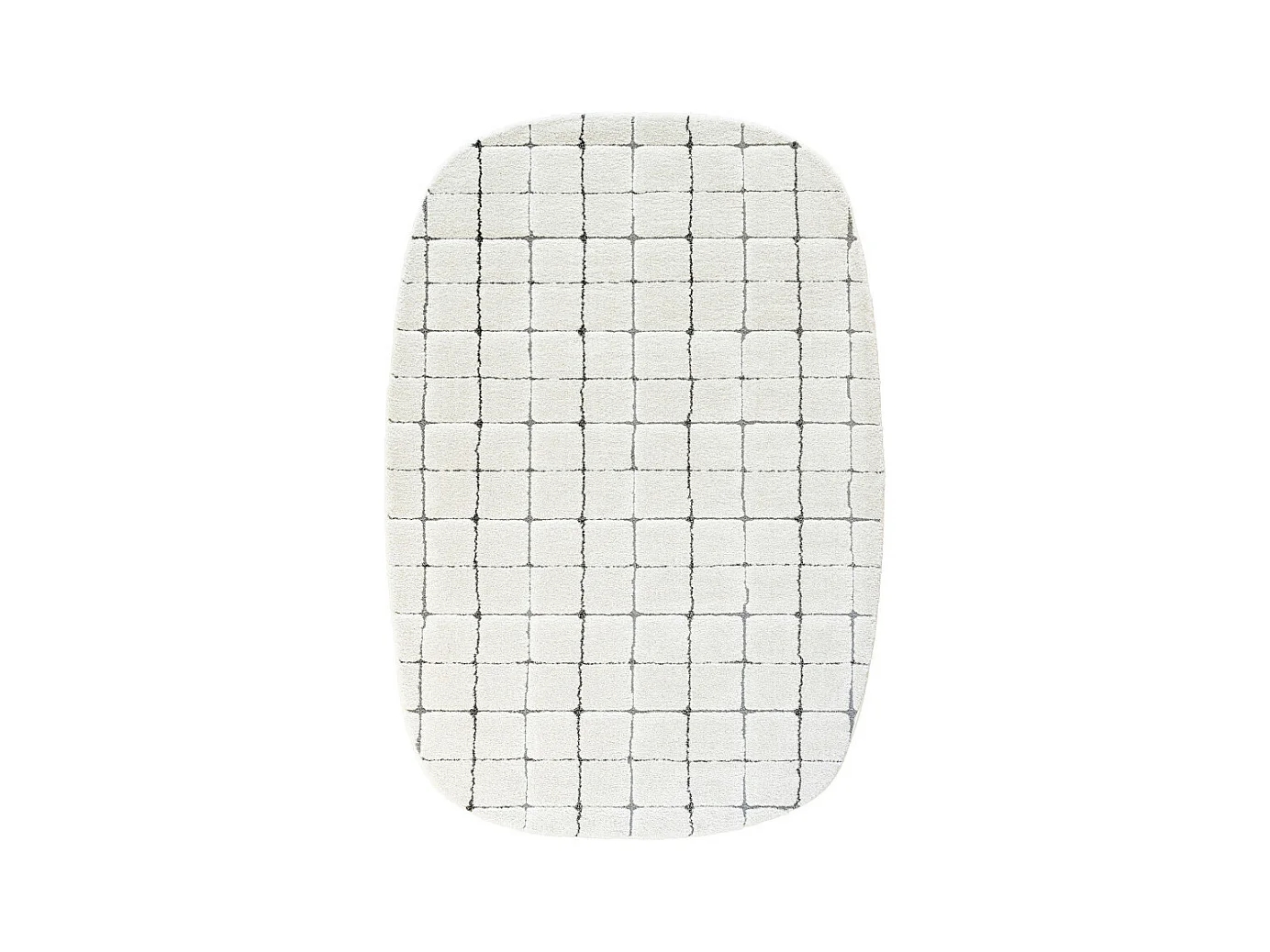 Byron VI - Tapis contemporain ovale -  Écru - 200x290cm