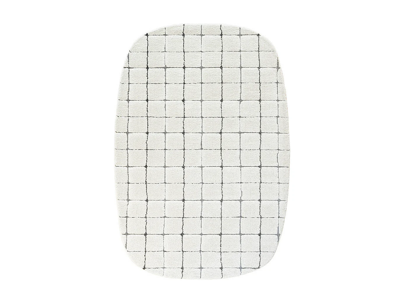 Byron VI - Tapis contemporain ovale -  Écru - 200x290cm