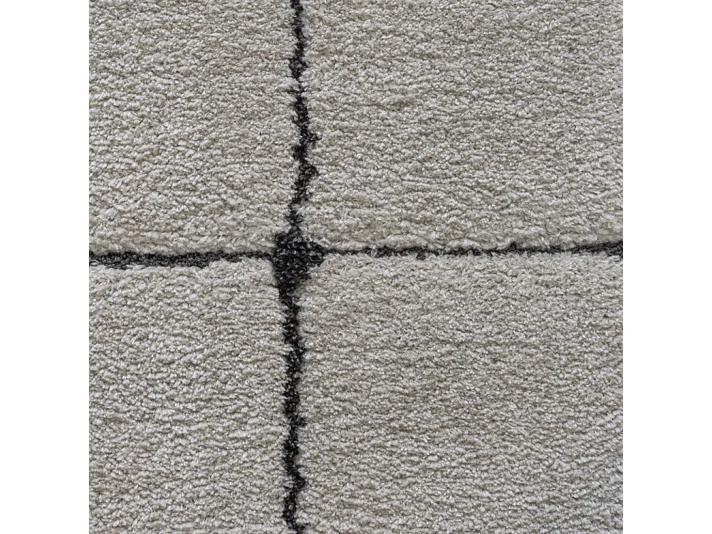 Byron VI - Tapis contemporain ovale -  Écru - 200x290cm