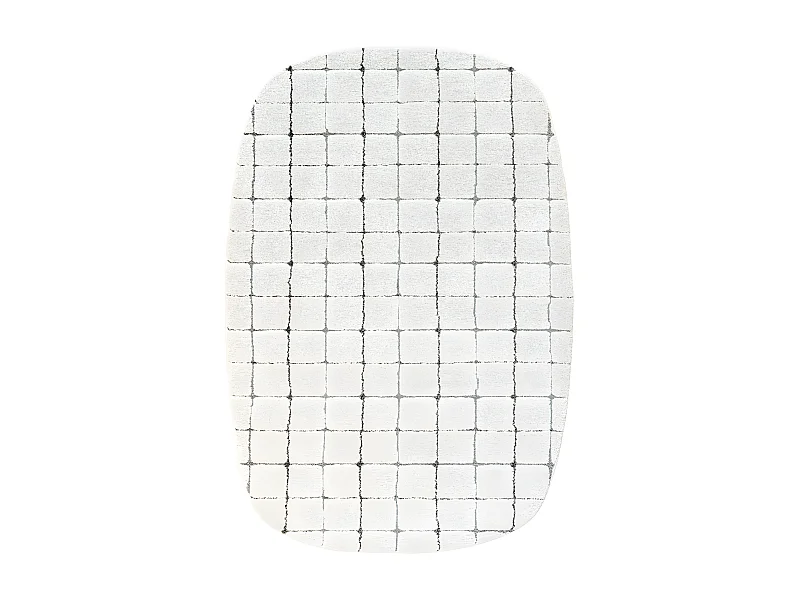 Byron VI - Tapis contemporain ovale -  Écru - 160x230cm