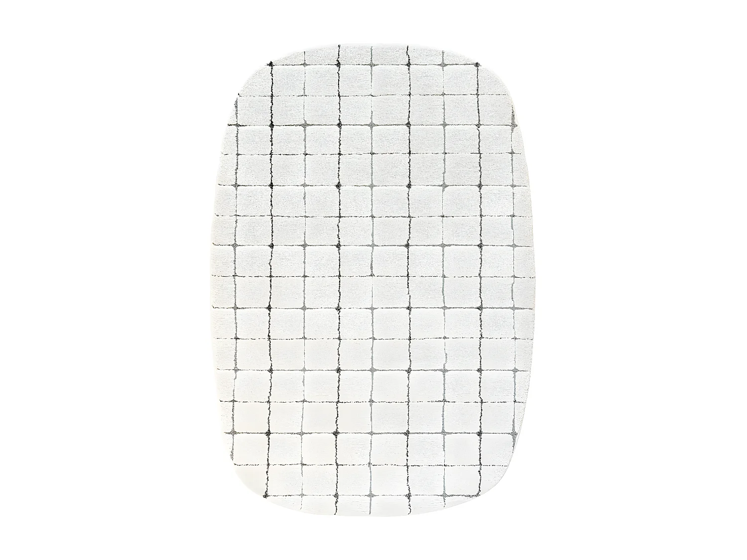 Byron VI - Tapis contemporain ovale -  Écru - 160x230cm