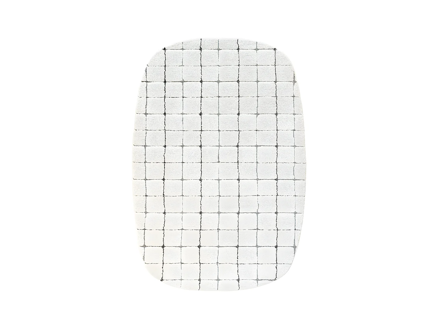 Byron VI - Tapis contemporain ovale -  Écru - 160x230cm