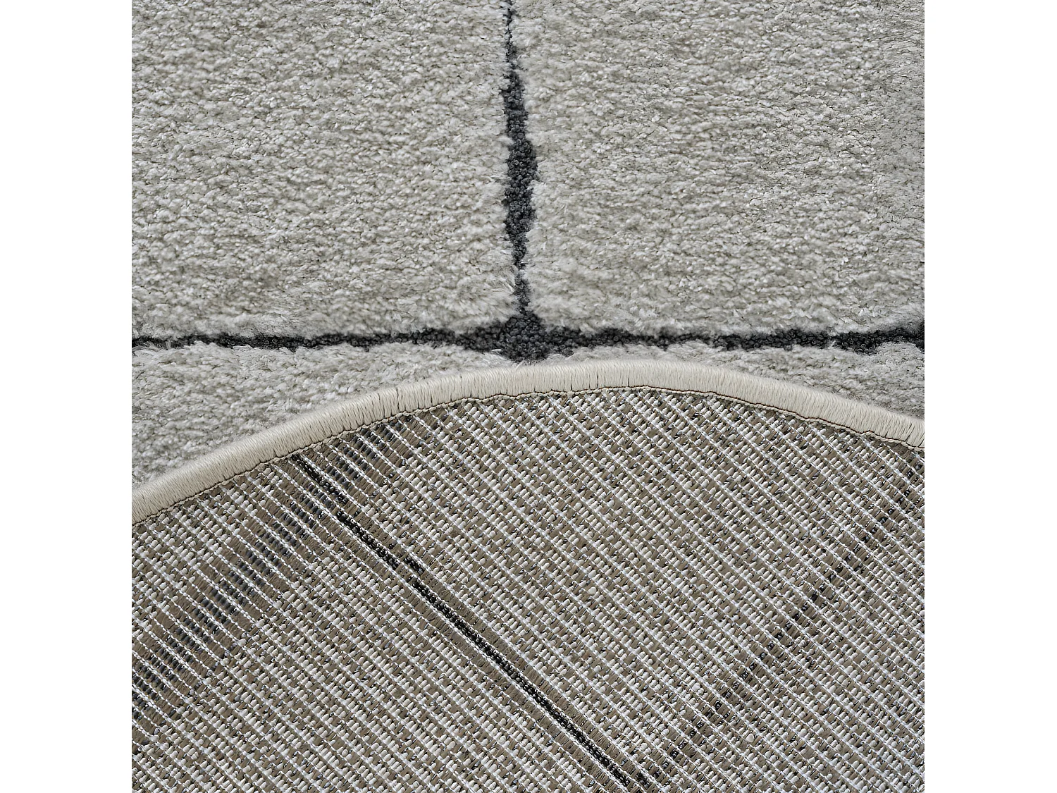 Byron VI - Tapis contemporain ovale -  Écru - 160x230cm