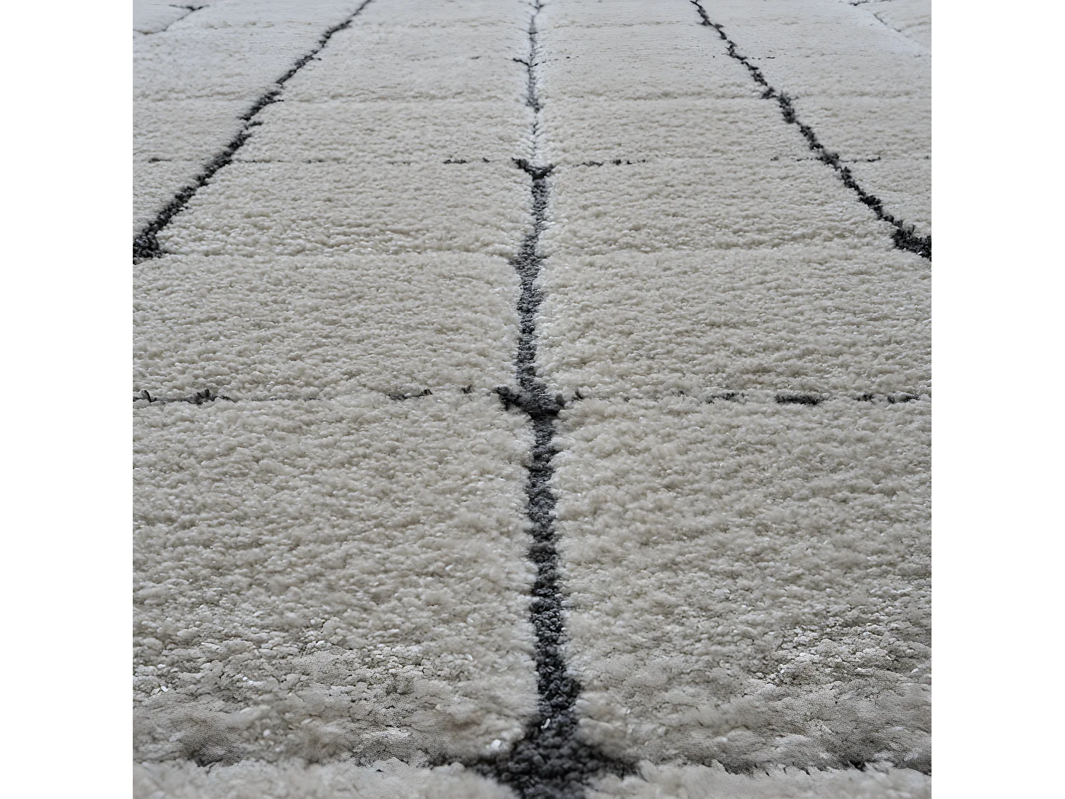 Byron VI - Tapis contemporain ovale -  Écru - 160x230cm