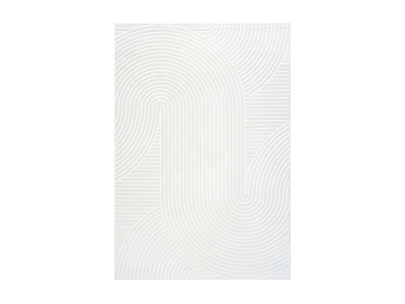 Hills - Tapis contemporain à motif géométrique -  Écru - 133x195cm