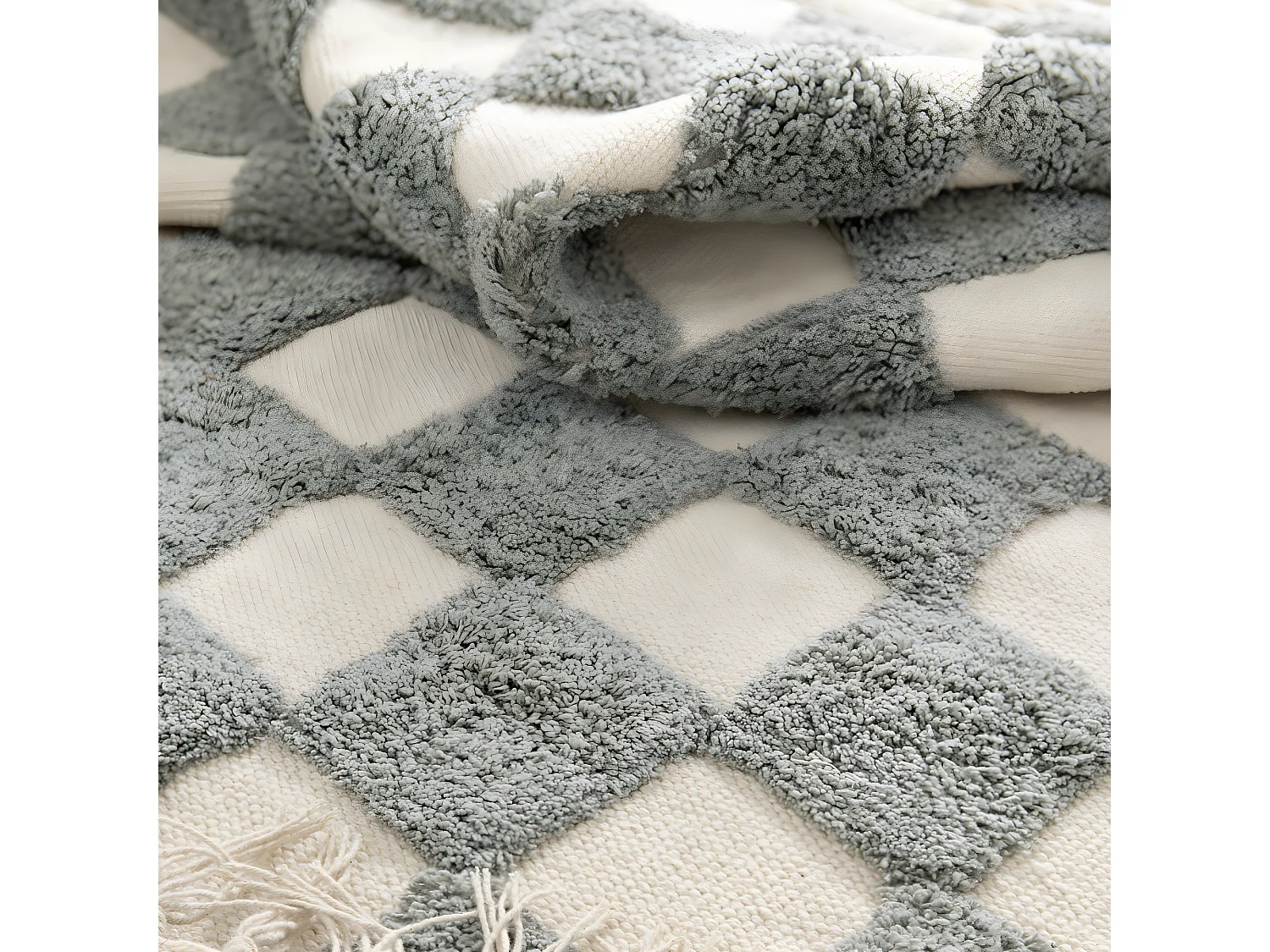 Dam - Tapis damiers -  Bleu aqua - 120x170cm