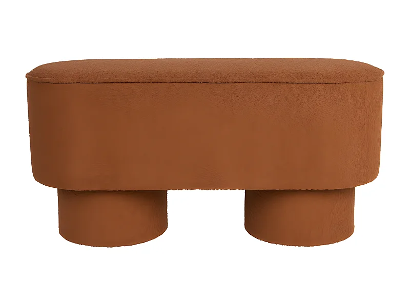 Marcos - Banc arrondi en tissu bouclette L93cm - Rouille