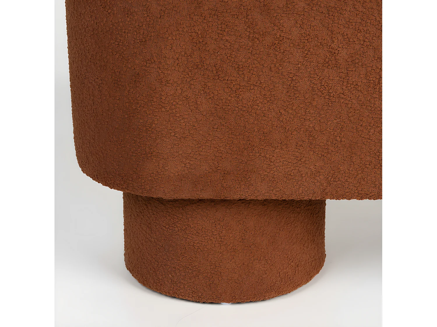 Marcos - Banc arrondi en tissu bouclette L93cm - Rouille