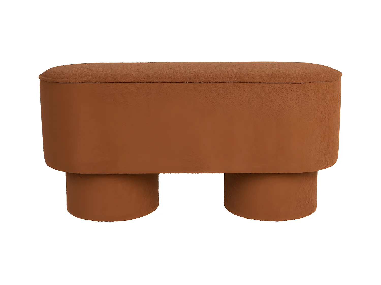 Marcos - Banc arrondi en tissu bouclette L93cm - Rouille