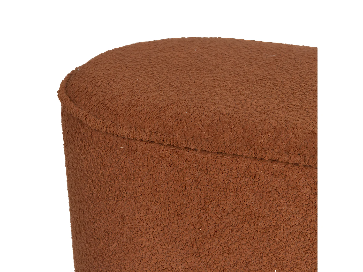 Marcos - Banc arrondi en tissu bouclette L93cm - Rouille