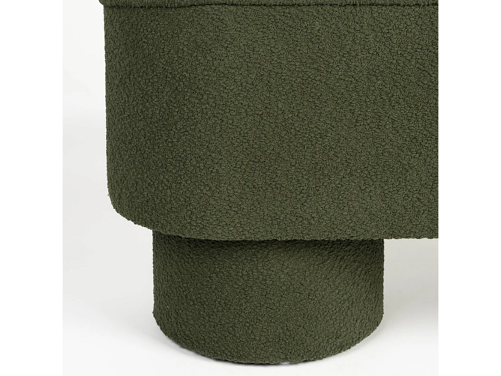 Marcos - Banc arrondi en tissu bouclette L93cm - Vert kaki