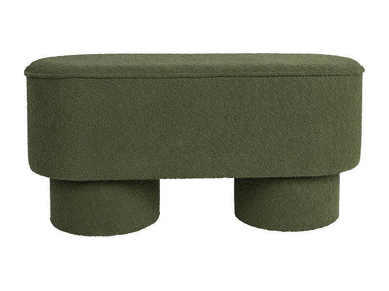 Marcos - Banc arrondi en tissu bouclette L93cm - Vert kaki