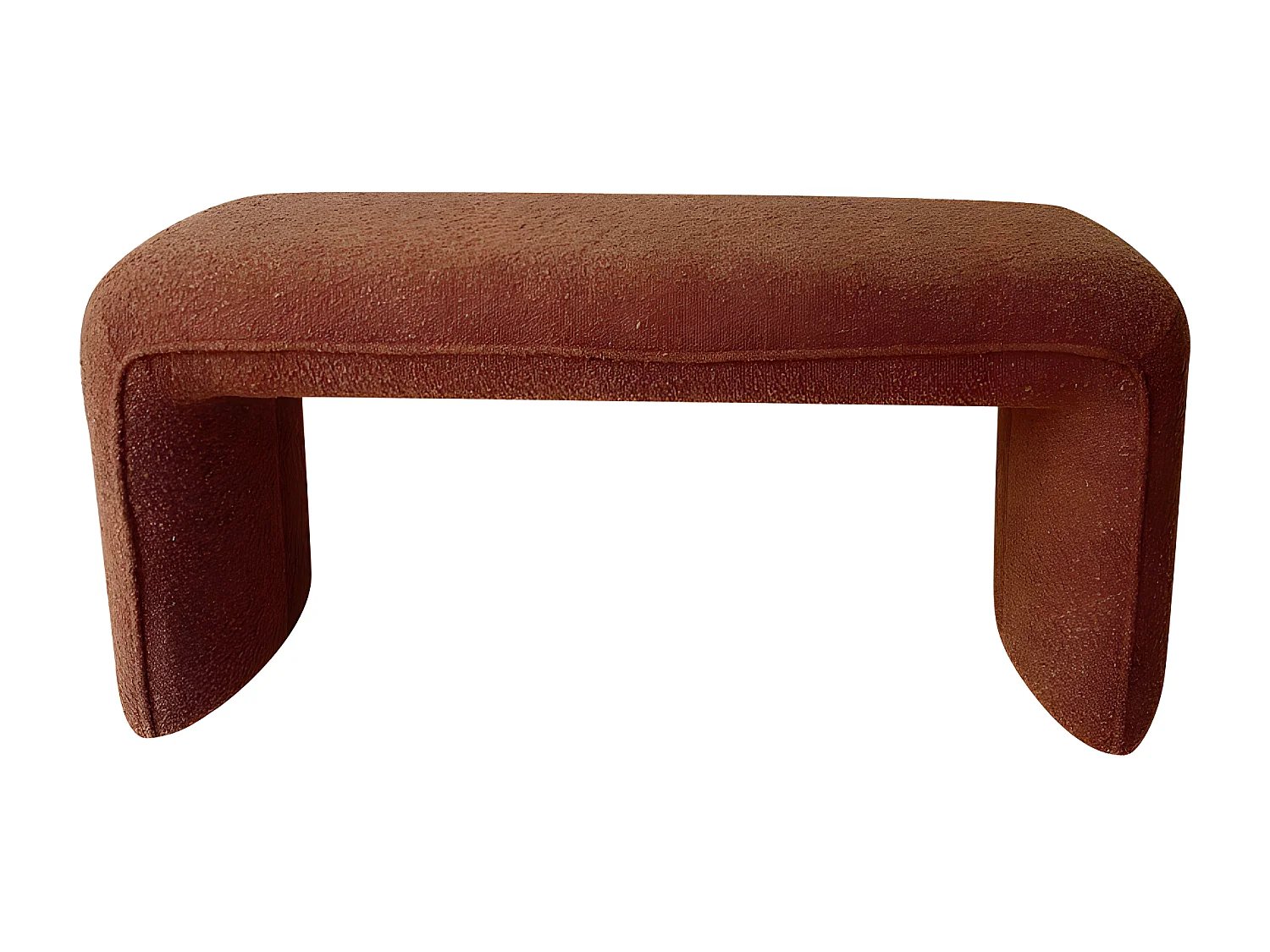 Full - Banc rembourré en tissu bouclette L100cm - Rouille