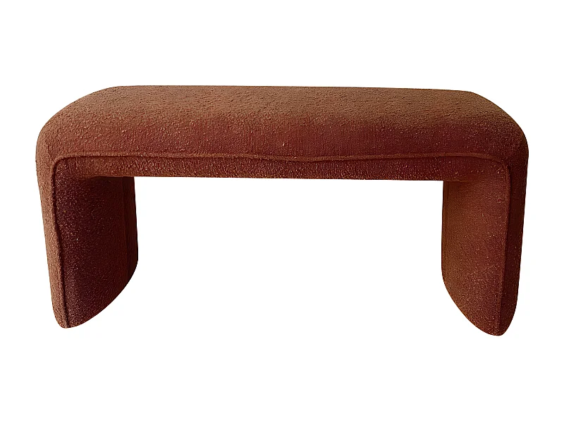 Full - Banc rembourré en tissu bouclette L100cm - Rouille