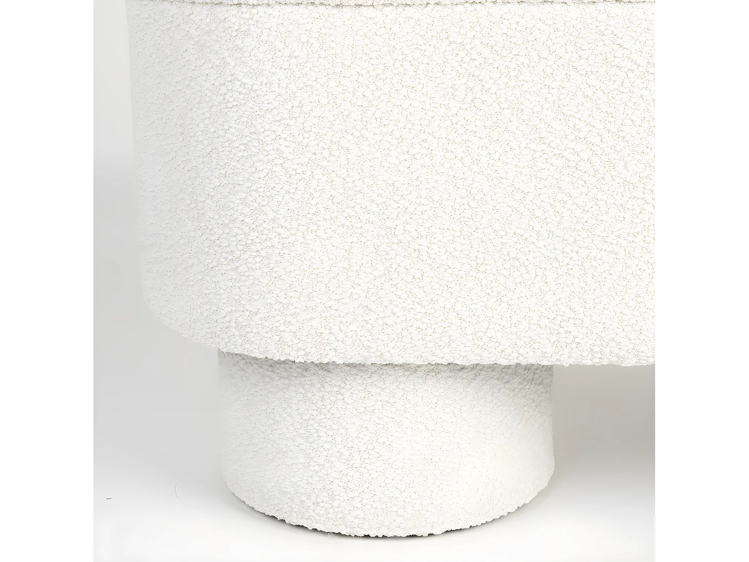 Marcos - Banc arrondi en tissu bouclette L93cm - Blanc