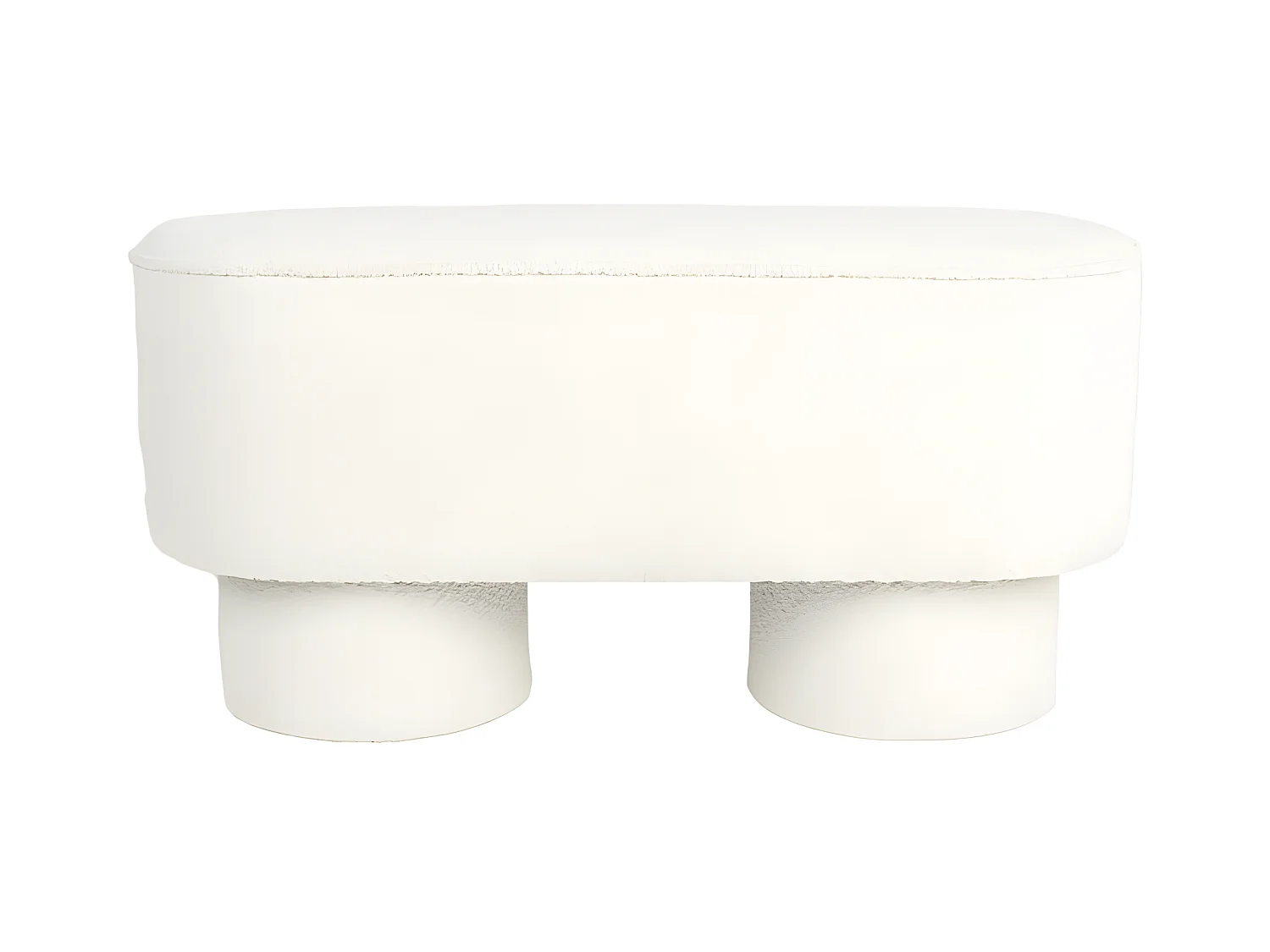 Marcos - Banc arrondi en tissu bouclette L93cm - Blanc