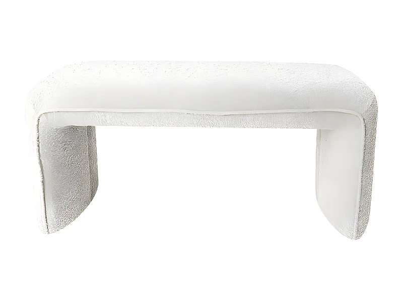 Full - Banc rembourré en tissu bouclette L100cm - Blanc