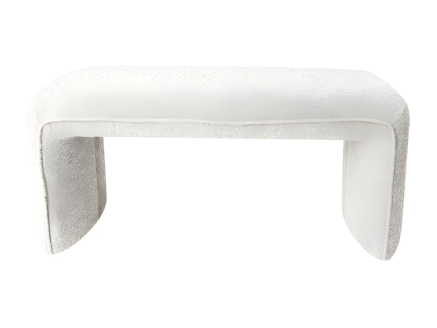Full - Banc rembourré en tissu bouclette L100cm - Blanc