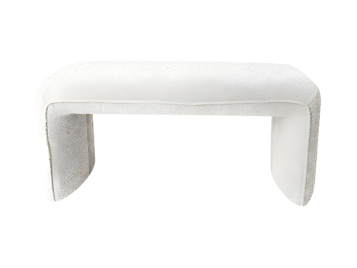 Full - Banc rembourré en tissu bouclette L100cm - Blanc