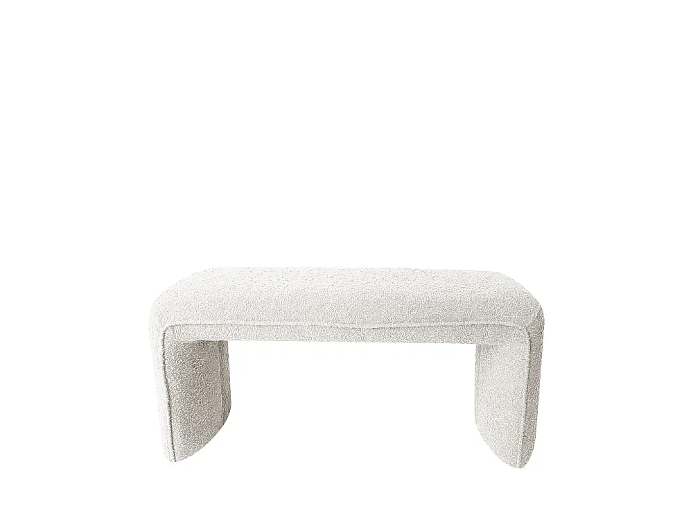 Full - Banc rembourré en tissu bouclette L100cm - Blanc