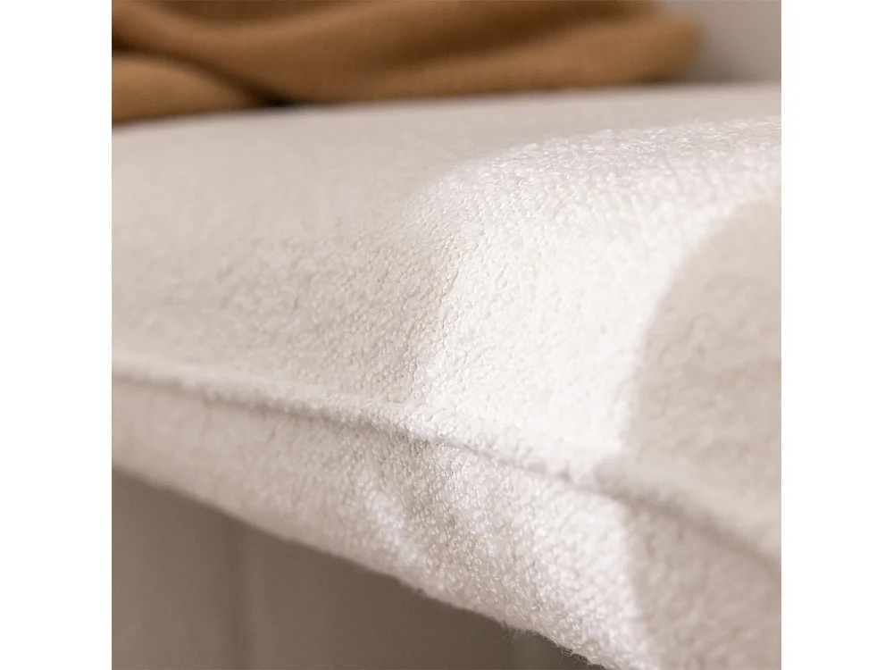 Full - Banc rembourré en tissu bouclette L100cm - Blanc