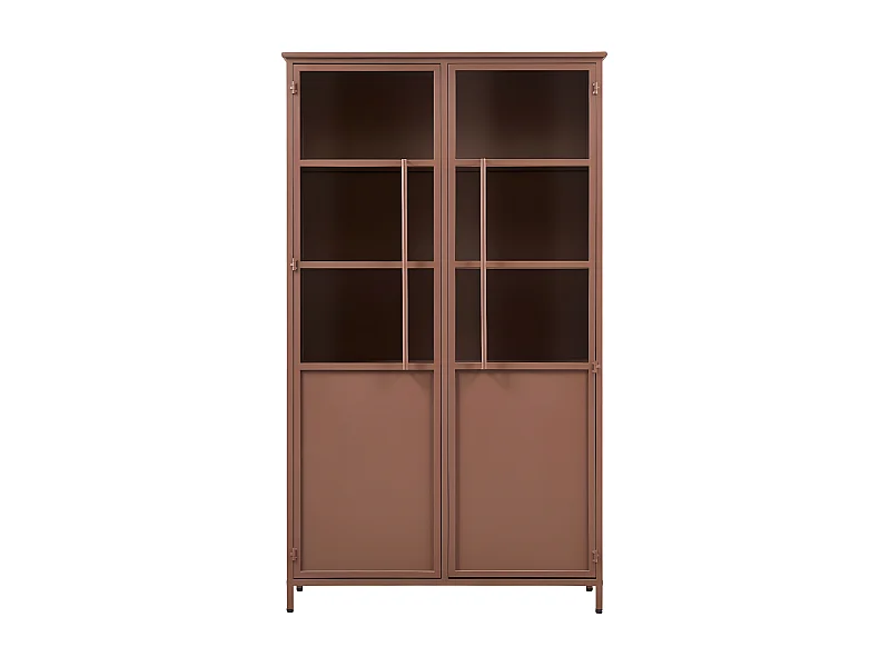 Exhibit - Vitrine 2 portes en métal H170cm - Terracotta