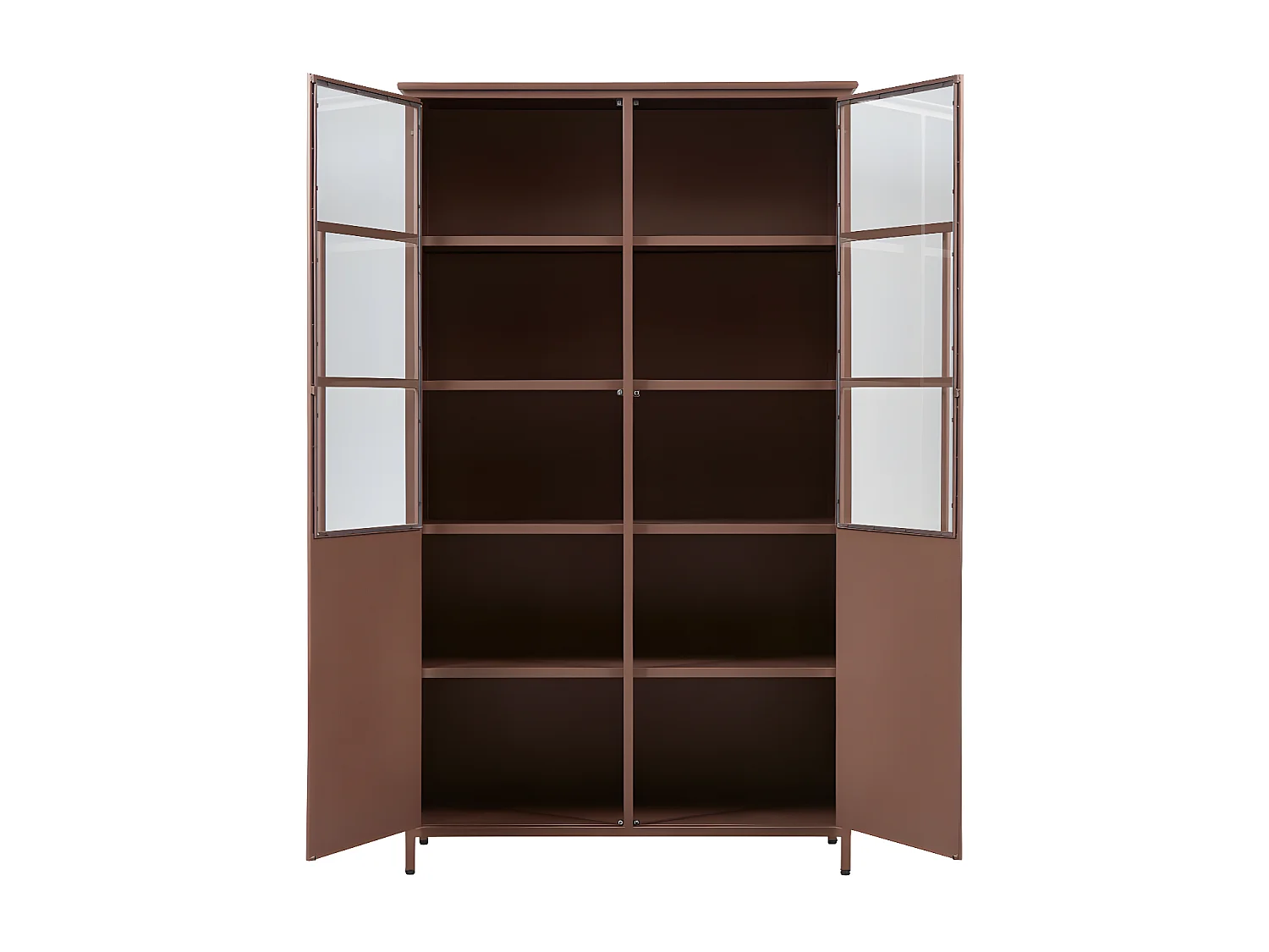 Exhibit - Vitrine 2 portes en métal H170cm - Terracotta