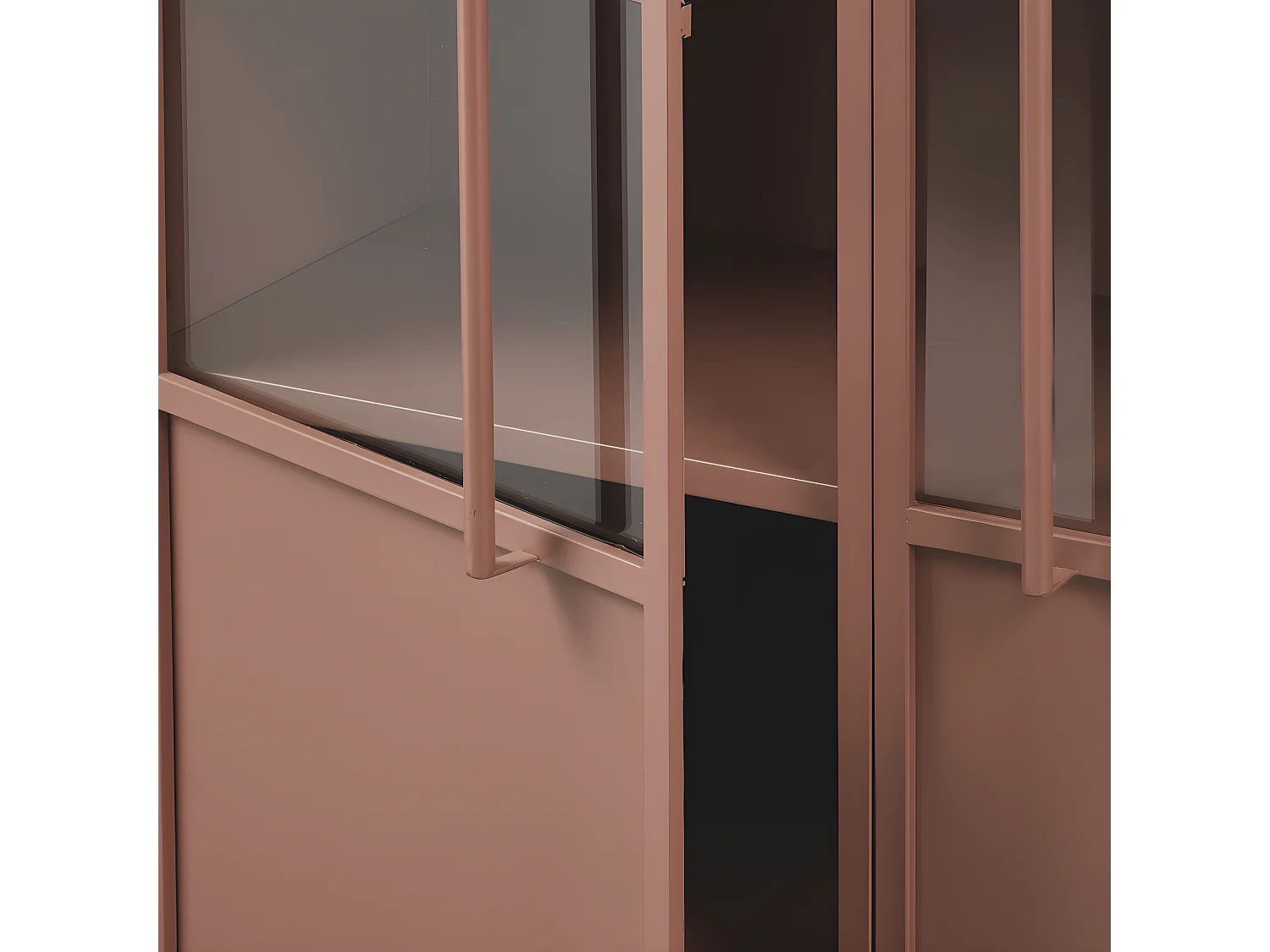 Exhibit - Vitrine 2 portes en métal H170cm - Terracotta