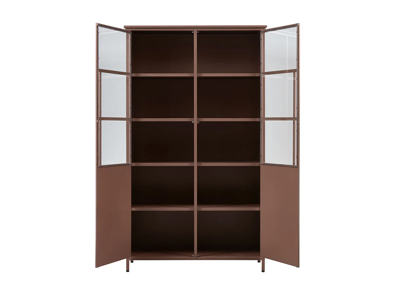 Exhibit - Vitrine 2 portes en métal H170cm - Terracotta