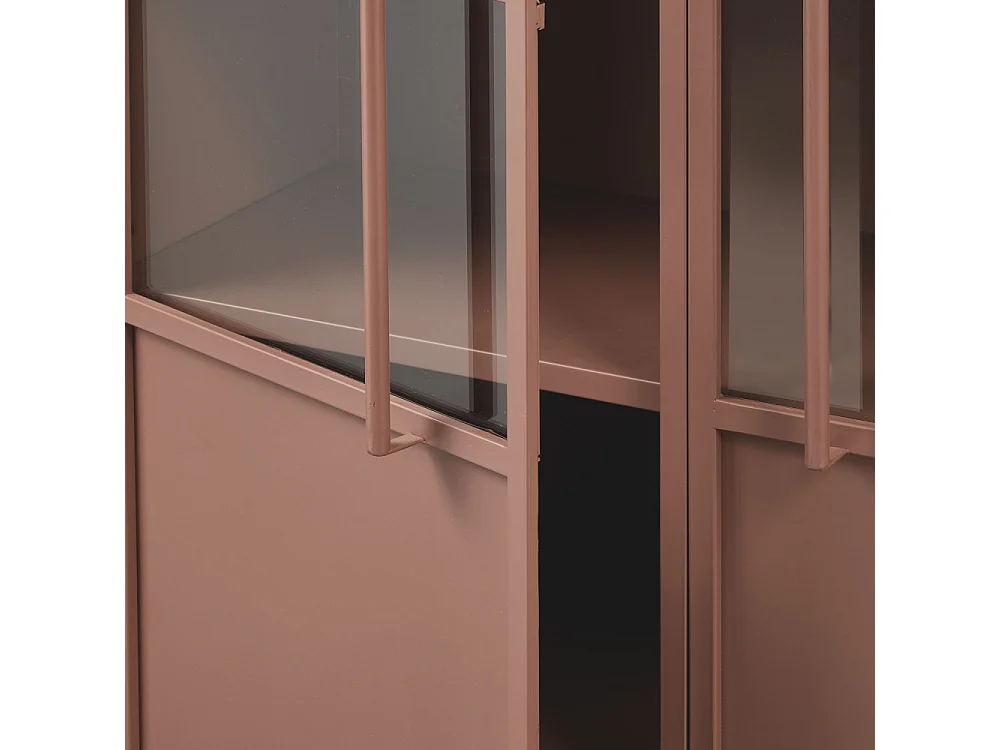 Exhibit - Vitrine 2 portes en métal H170cm - Terracotta