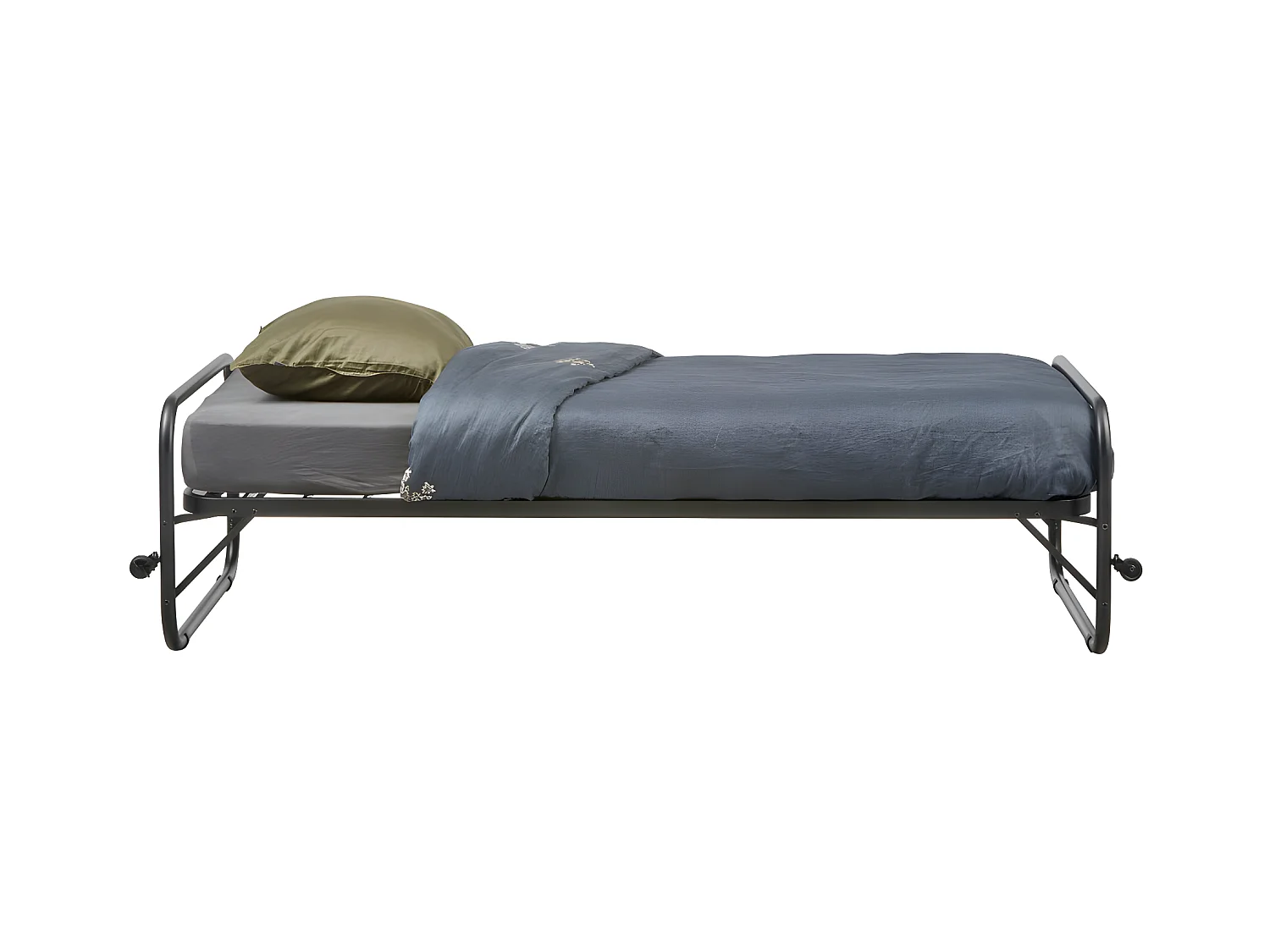 Lucy - Lit en métal pliable 90x200cm - Noir