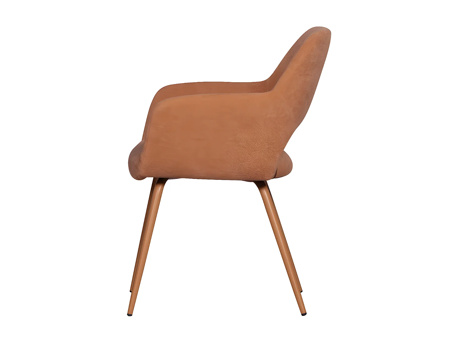 Jenny - Lot de 2 fauteuils de table en tissu et métal - Pêche