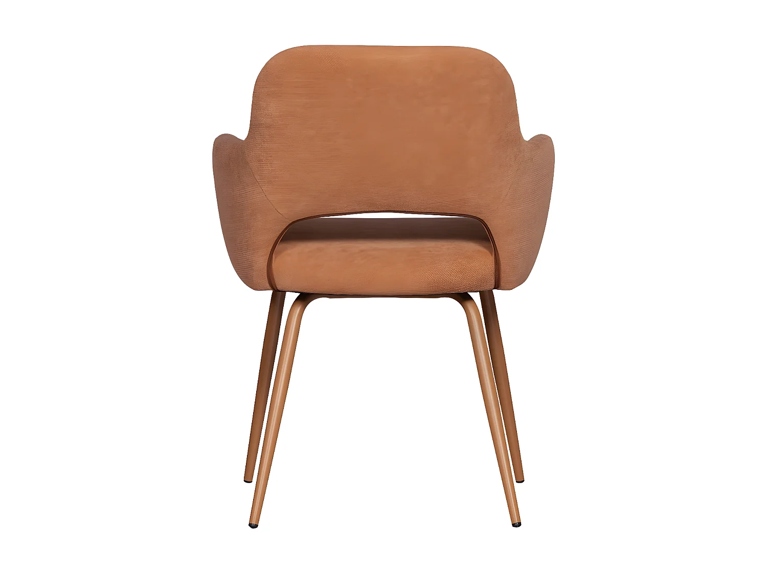 Jenny - Lot de 2 fauteuils de table en tissu et métal - Pêche