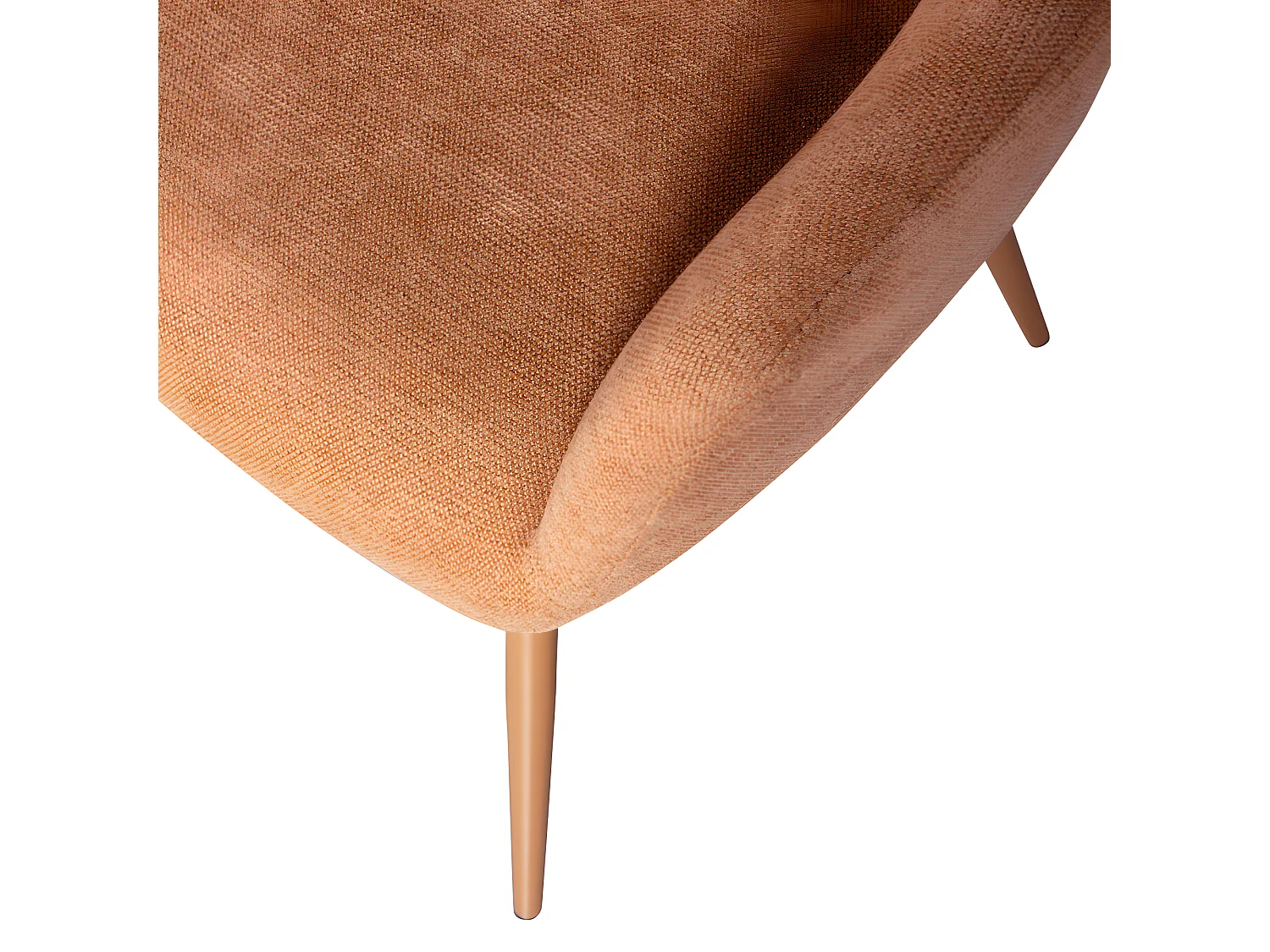 Jenny - Lot de 2 fauteuils de table en tissu et métal - Pêche