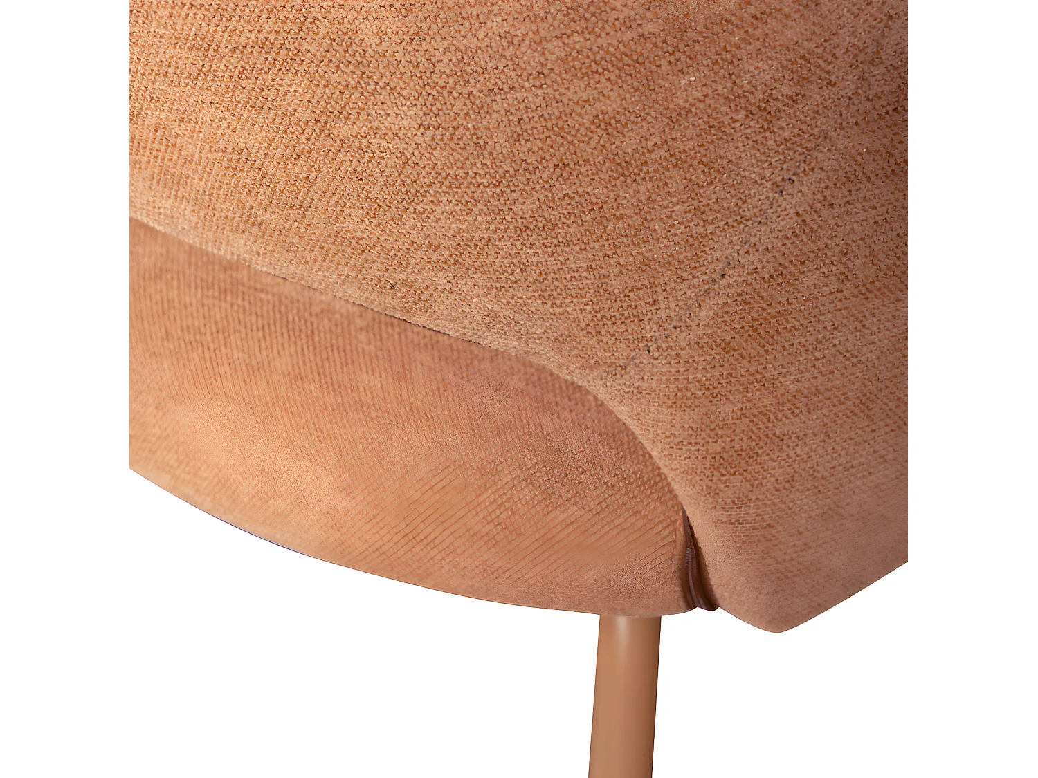 Jenny - Lot de 2 fauteuils de table en tissu et métal - Pêche