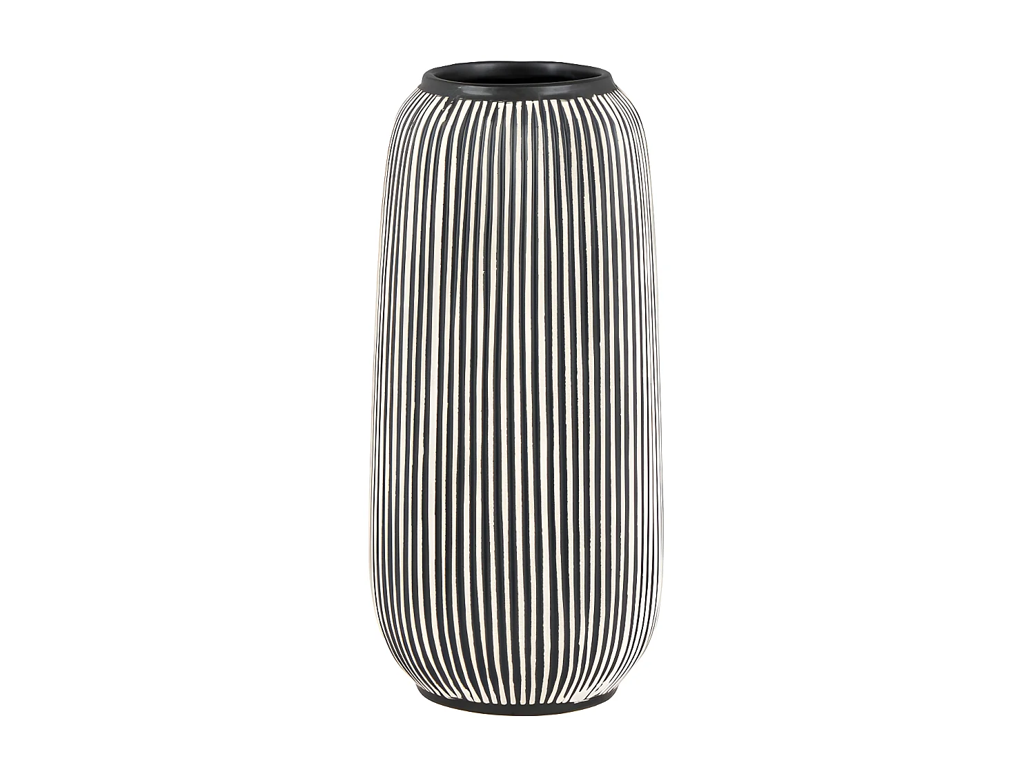 Fès - Vase en céramique ø9cm : Couleur - Noir / Blanc