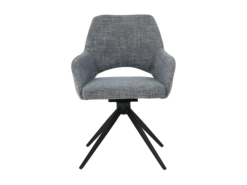 Ivar - Chaise de bureau en tissu et métal - Gris chiné