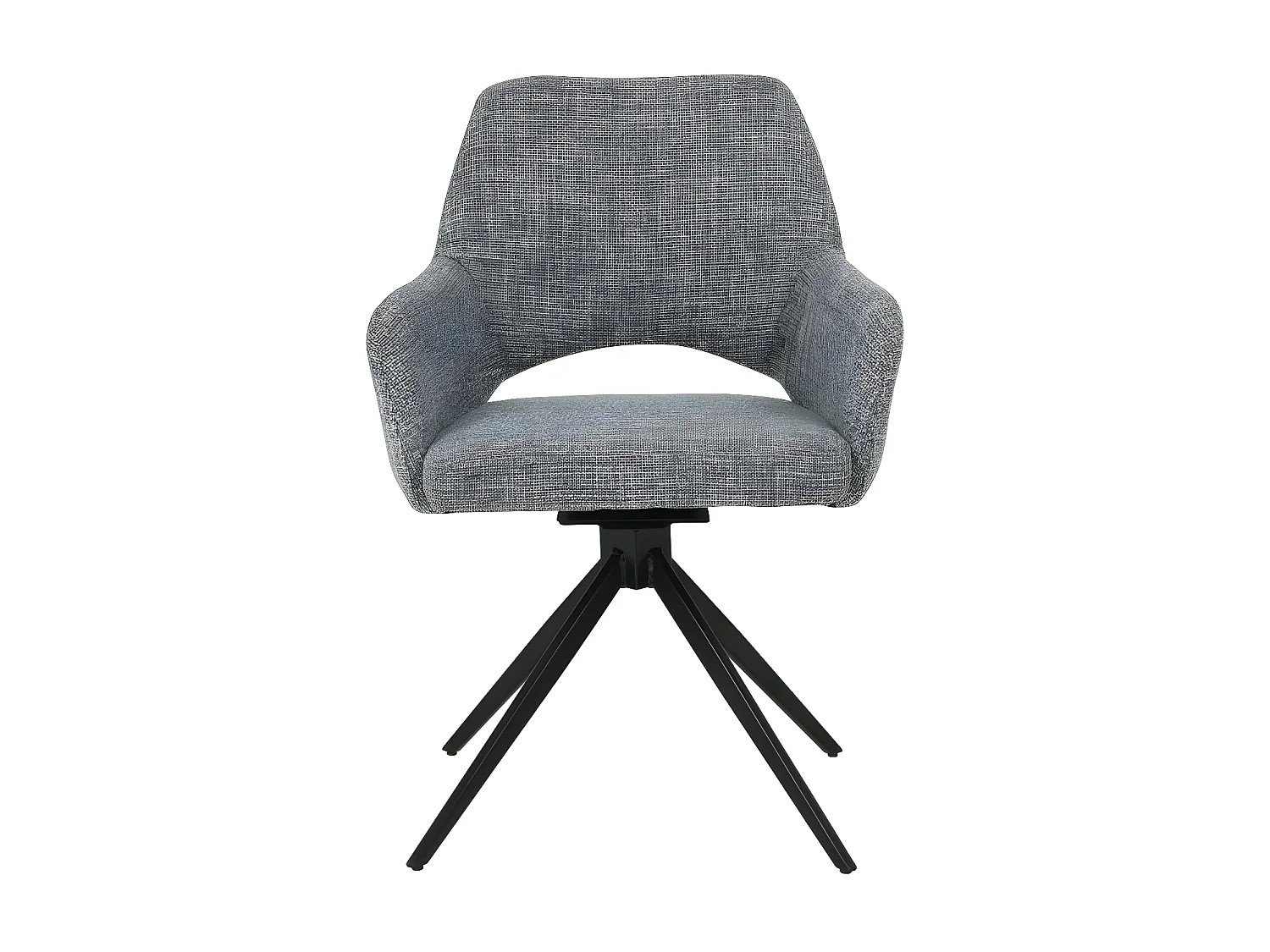 Ivar - Chaise de bureau en tissu et métal - Gris chiné