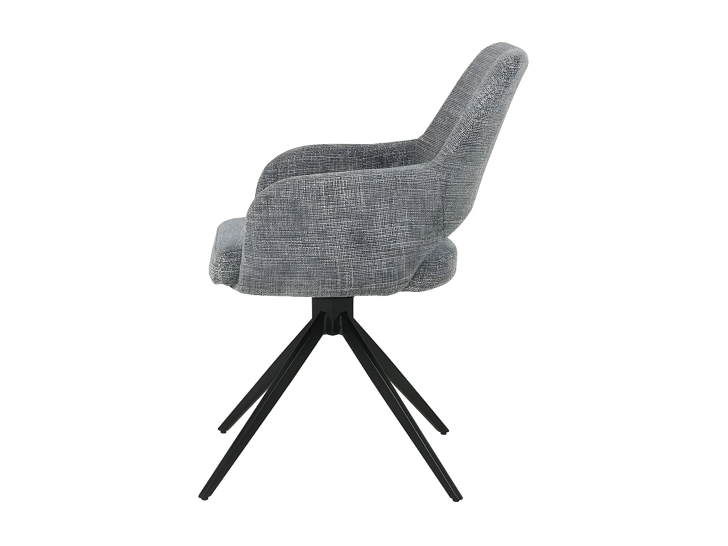 Ivar - Chaise de bureau en tissu et métal - Gris chiné