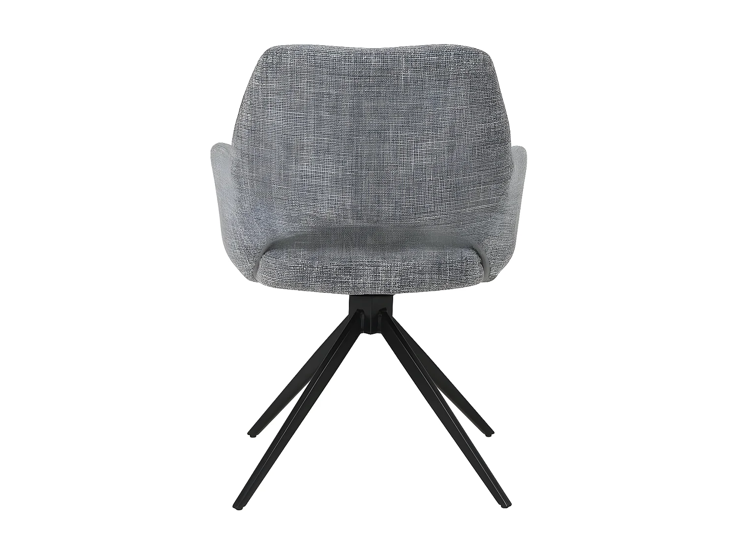 Ivar - Chaise de bureau en tissu et métal - Gris chiné