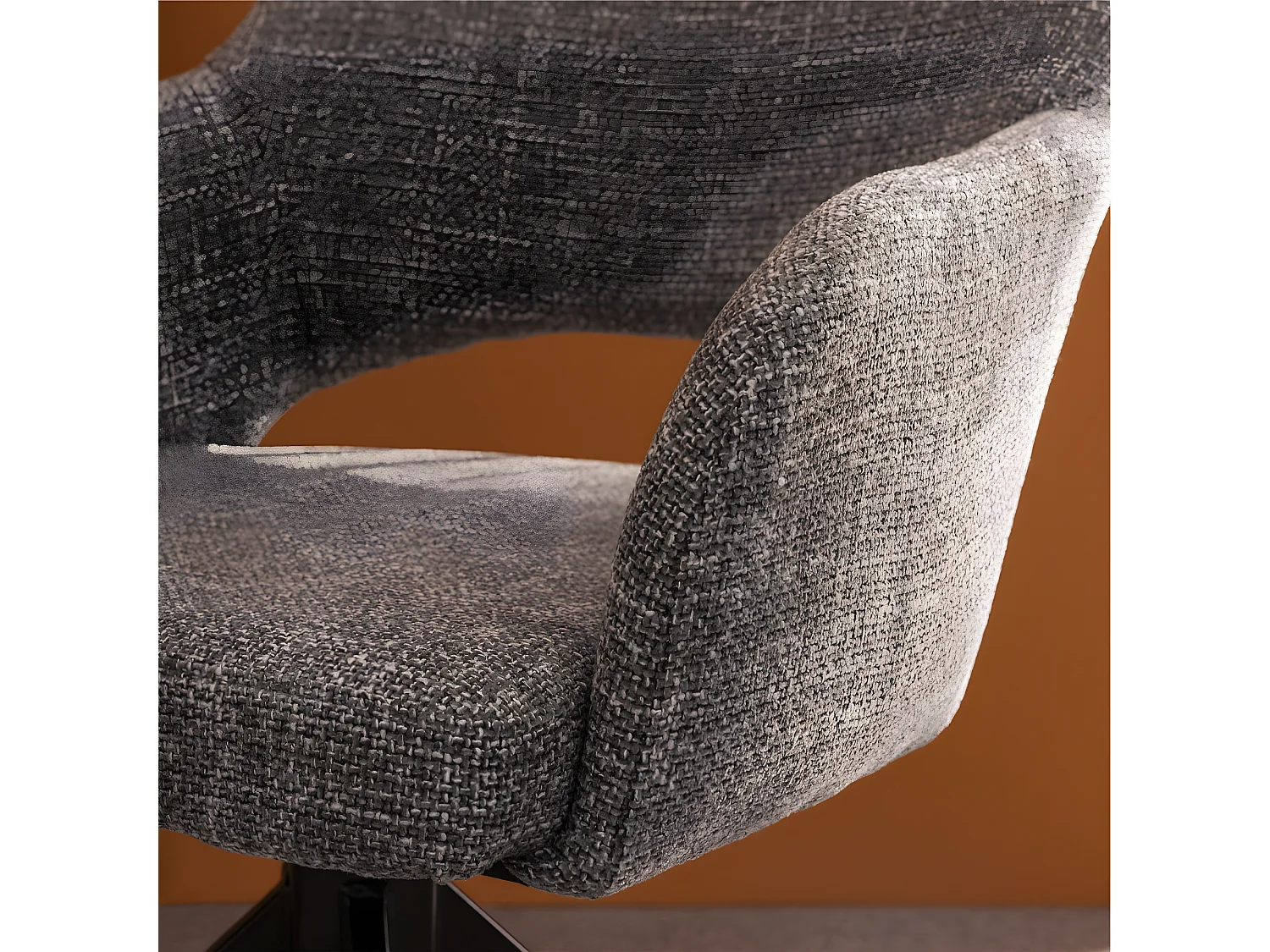 Ivar - Chaise de bureau en tissu et métal - Gris chiné