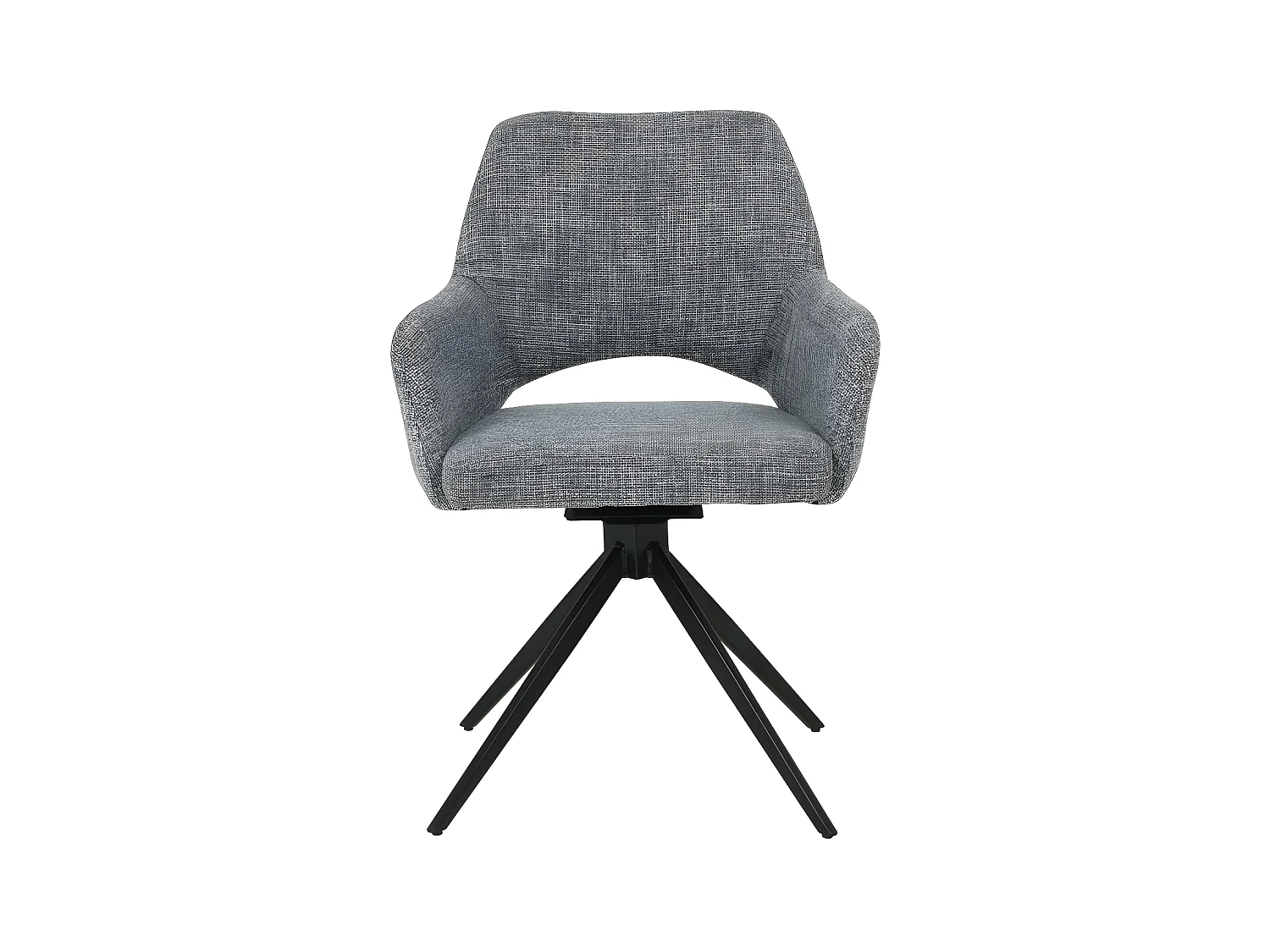 Ivar - Chaise de bureau en tissu et métal - Gris chiné
