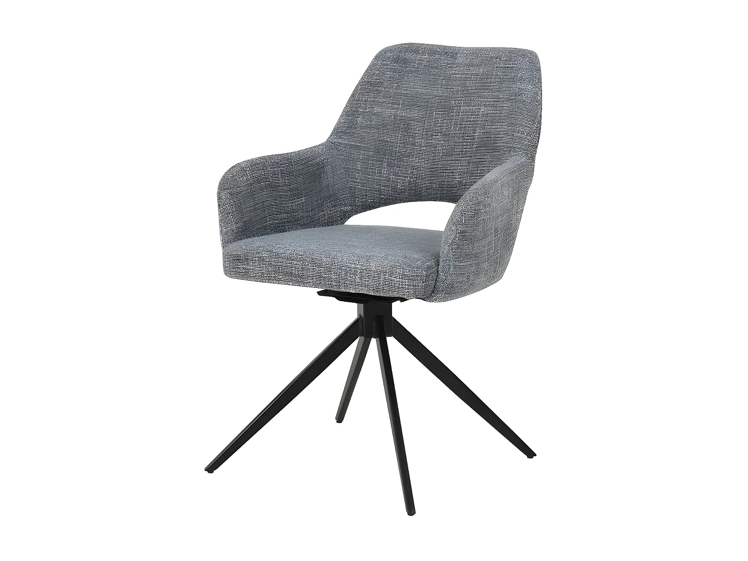 Ivar - Chaise de bureau en tissu et métal - Gris chiné