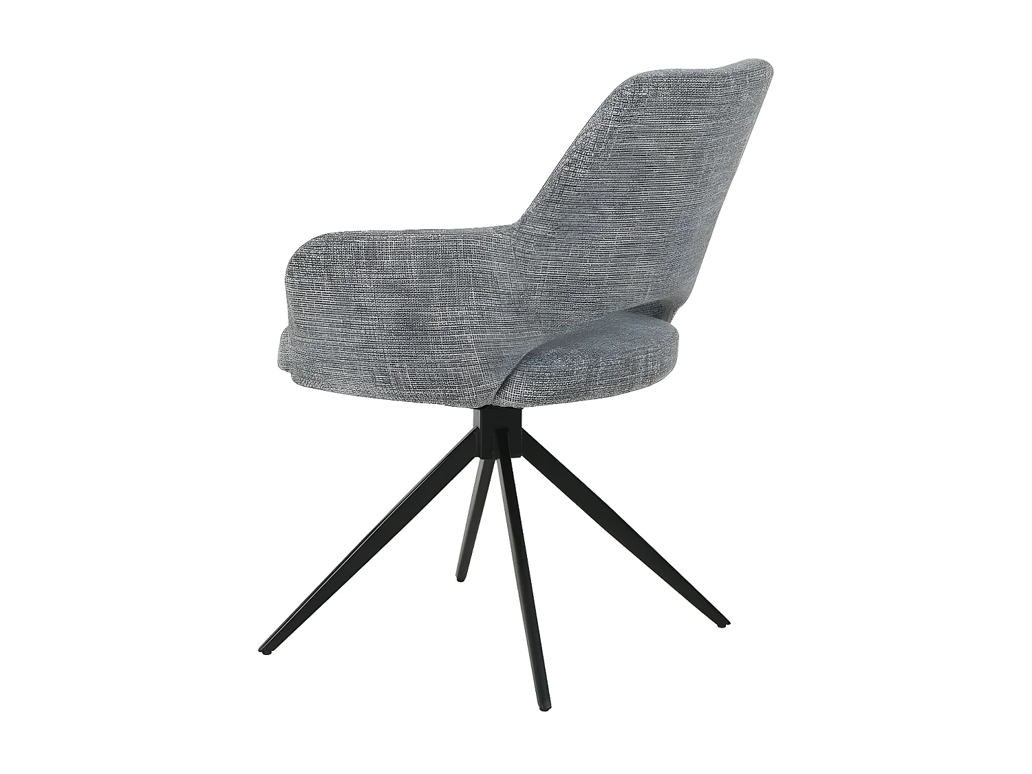 Ivar - Chaise de bureau en tissu et métal - Gris chiné