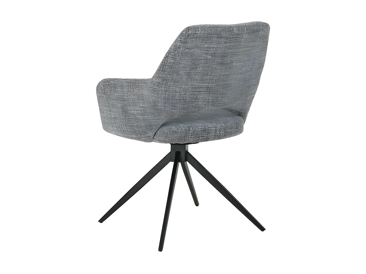Ivar - Chaise de bureau en tissu et métal - Gris chiné