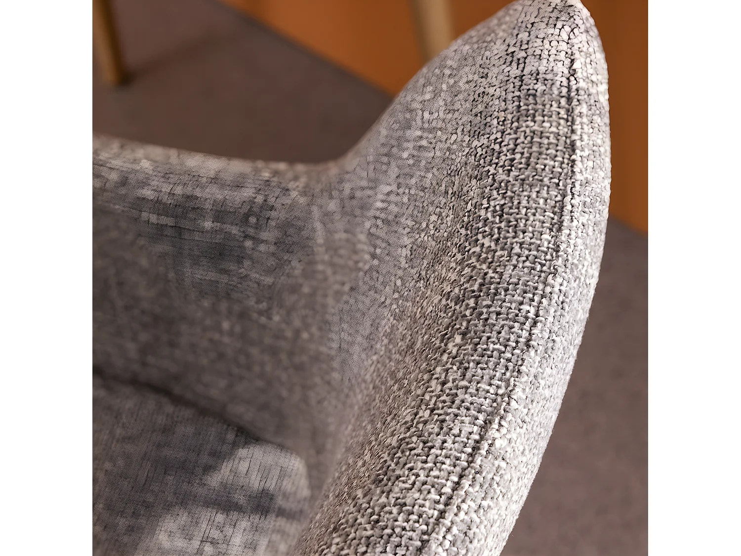 Ivar - Chaise de bureau en tissu et métal - Gris chiné