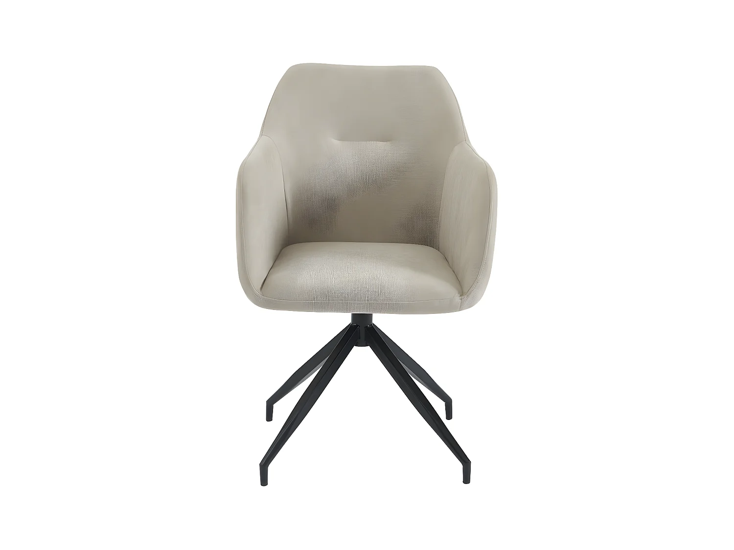Nate - Chaise de bureau en velours et métal - Beige