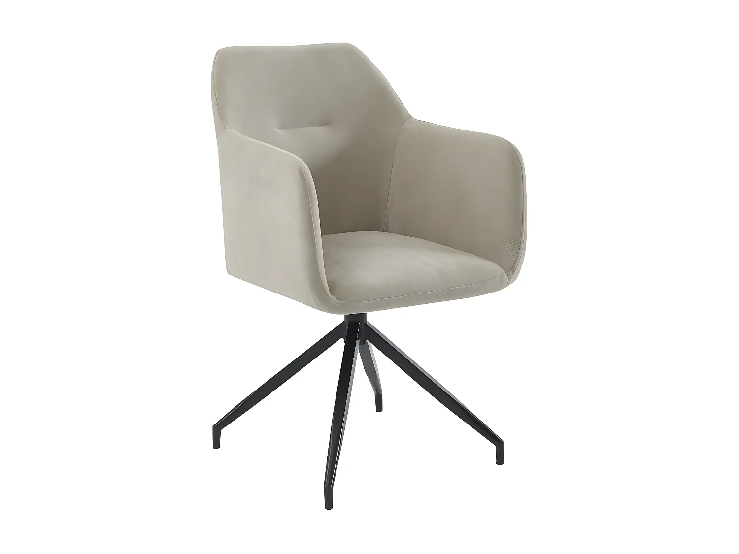 Nate - Chaise de bureau en velours et métal - Beige