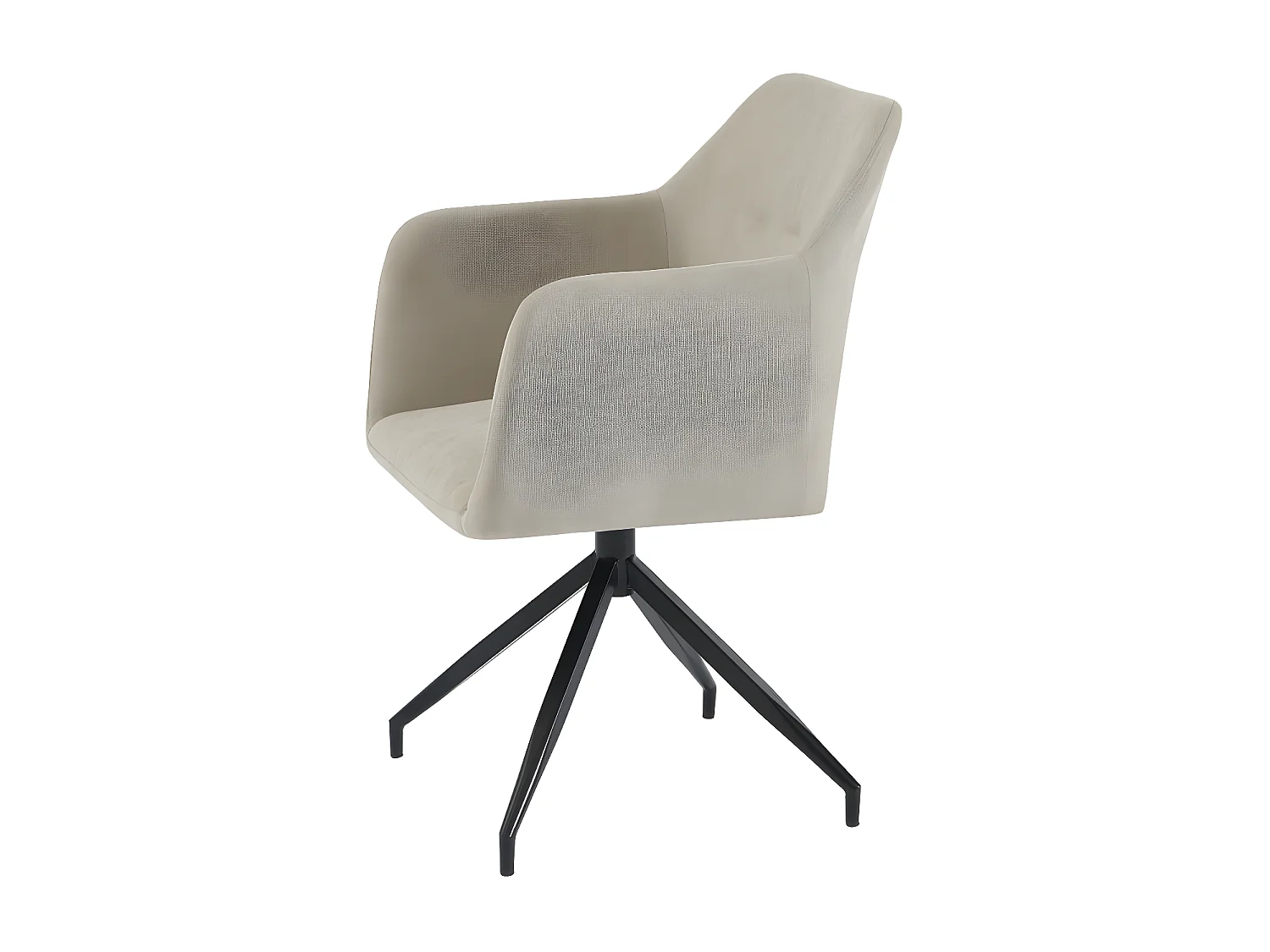 Nate - Chaise de bureau en velours et métal - Beige